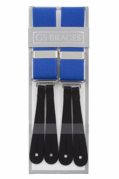 Royal Blue Braces With Leather Ends
